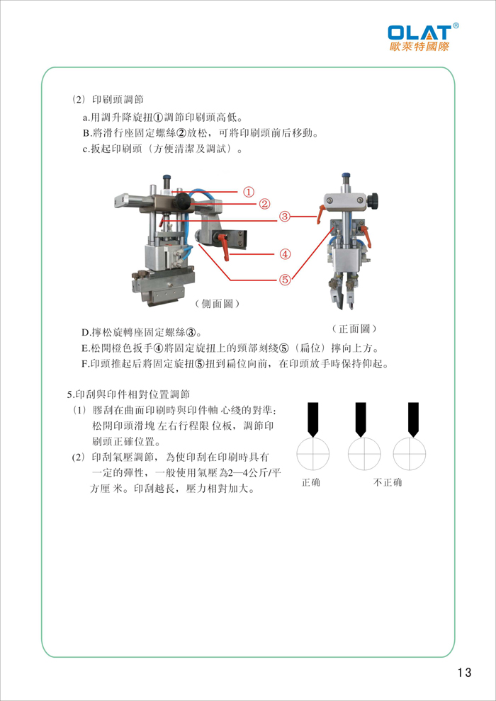 OLAT歐萊特曲面網印機系列操作手冊